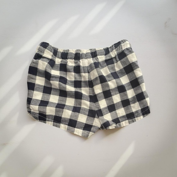 Striped Embroidered Shirt Denim & Gingham Shorts spring bundle Set Toddler Girl - Picture 8 of 13